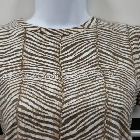 Michael Kors Animal Print/Bling SS Top Size Small - Picture 2 of 7